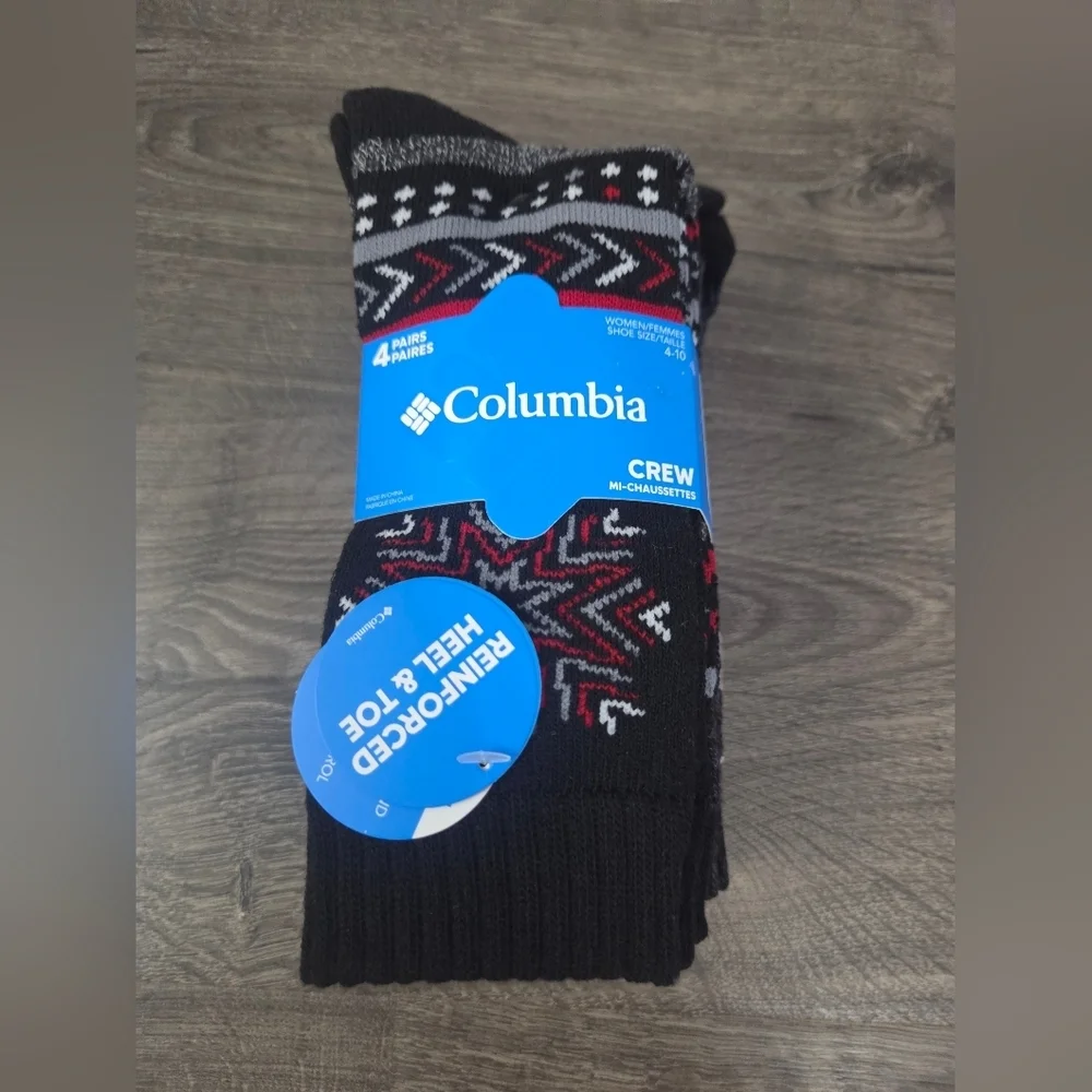Columbia Women's Moisture Control Crew Socks 4pk NEW